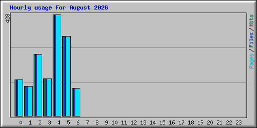 Hourly usage for August 2026